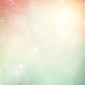 christmas winter bokeh light snowflake background