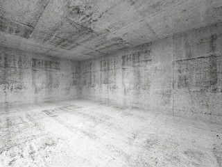 Abstract white interior of empty room with concrete walls