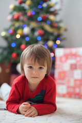 Fototapeta na wymiar Little boy on christmas