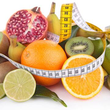 fruits and measuring tape