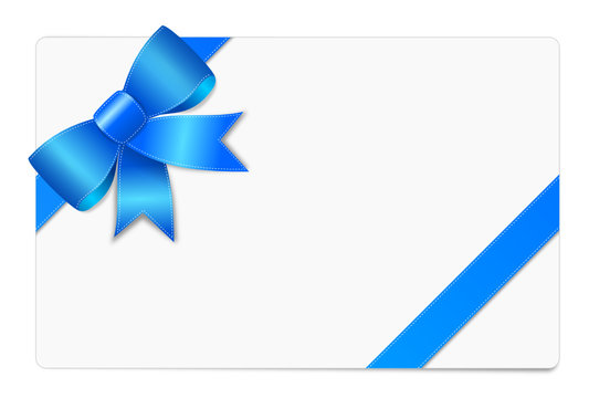 Geschenkkarte mit blauer Schleife