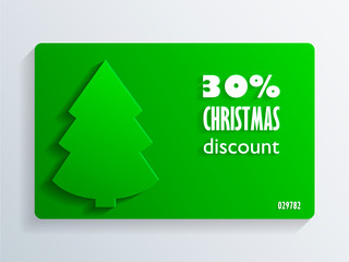 Christmas Discount Card with a fir-tree