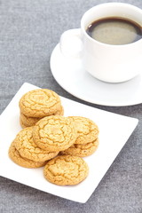 tasty cookies and black coffee