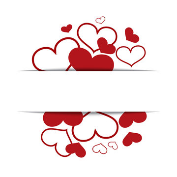 Hearts on a white background, concept love, Valentine's day