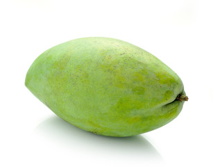 Green mango isolated on a white background