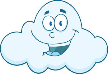 Smiling Cloud Cartoon Mascot Character