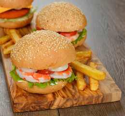 Burgers with shrimp
