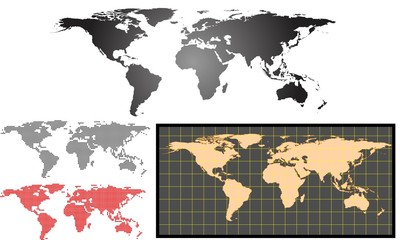 Earth map vector set