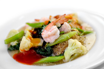 noodles with prawns