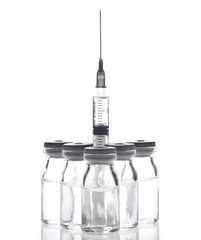 Glass Medicine Vials and Syringe