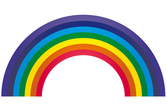 Regenbogen - Halbkreis Chakra Farben, Logo mit Regenbogenfaben als Symbol der Hoffnung in der Krise, nach vorne blicken, in die Zukunft schauen