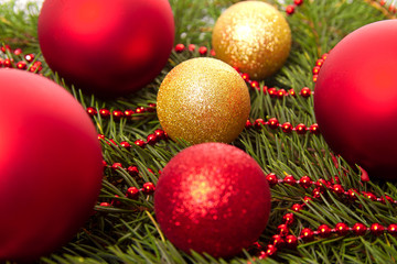 Christmas balls fir cones