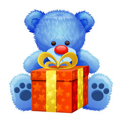gift blue teddy bear