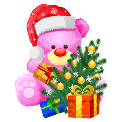 gift christmas pink teddy bear