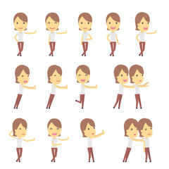 urban character set in different poses. simple flat design.