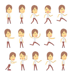 urban character set in different poses. simple flat design.