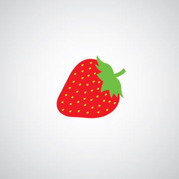 strawberry vector cartoon on gray background