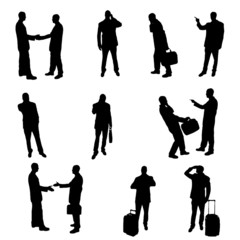 Silhouettes of businesspeople