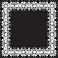 Christmas decorative square lace border, vector
