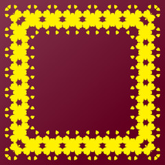 Simple decorative square flower border, vector