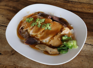 Rice with roast duck