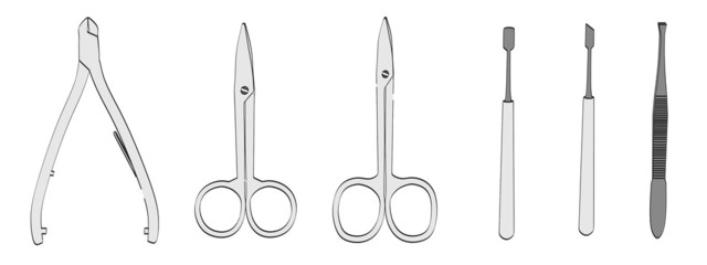 cartoon image of manicure tools