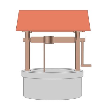 cartoon image of medieval well