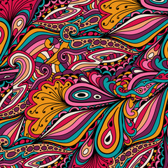 Seamless abstract vector eps10 hand-drawn waves pattern