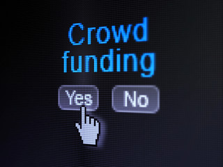 Business concept: Crowd Funding on digital computer screen