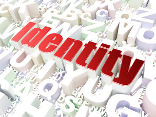 Security concept: Identity on alphabet background
