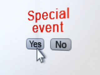 Finance concept: Special Event on digital computer screen