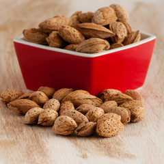 Almonds close up