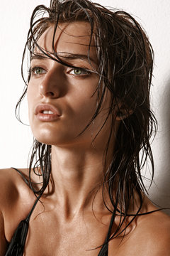 portrait of a sexy fashionable girl