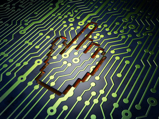 Web development concept: Mouse Cursor on circuit board