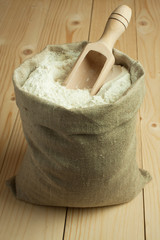 Flour in canvas bag