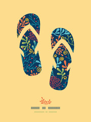 Vector dark plantsflip flops decor pattern background