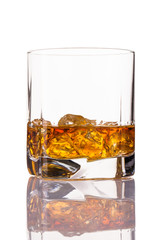 whisky glass with ice