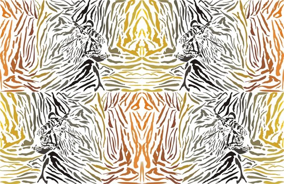 Pattern background tiger with head