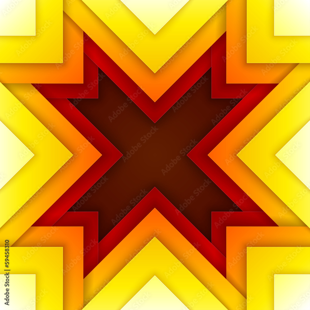 Aufkleber abstract red and orange triangle shapes background