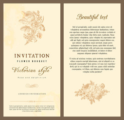 Set of vintage vector vertical invitation