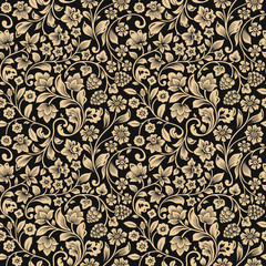 Vector seamless vintage floral pattern.