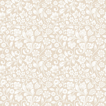 Vector seamless vintage floral pattern