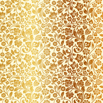 Vector seamless vintage floral pattern.