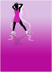 Plakat Skater girl, ice dance background