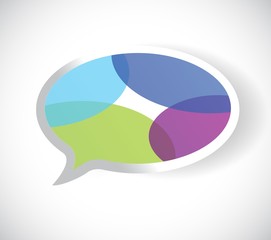 colorful message bubble illustration design