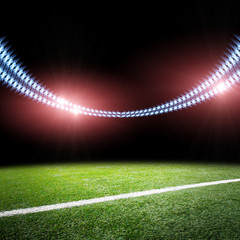 Fototapeta na wymiar Image of stadium in lights and flashes