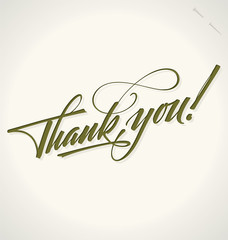 THANK YOU hand lettering (vector)