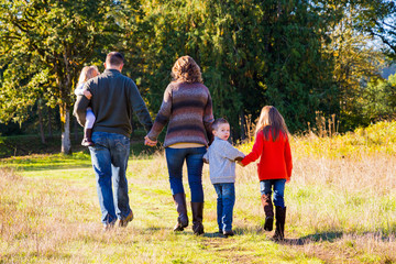 Family of Five Outdoors