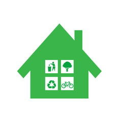 green house and green icon
