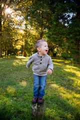 Young Boy Outdoors Portrait